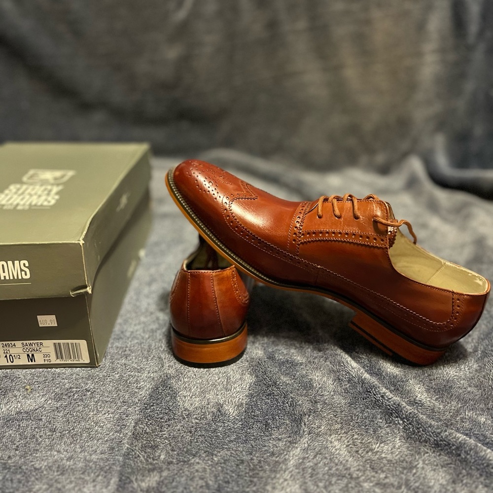 Stacey Adams Mens Cognac Sawyer Dress Shoes
